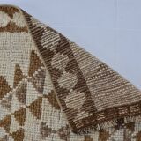 Decorative Vintage White Wool Runner Rug sku 2072