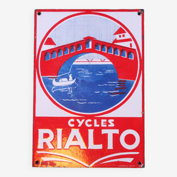 Cycles Rialto enameled sign