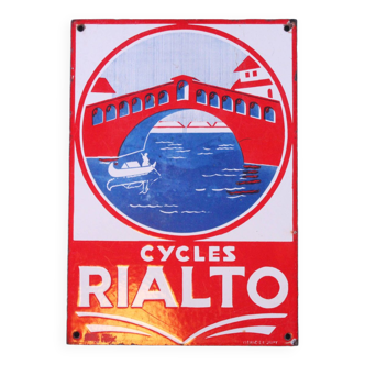 Cycles Rialto enameled sign