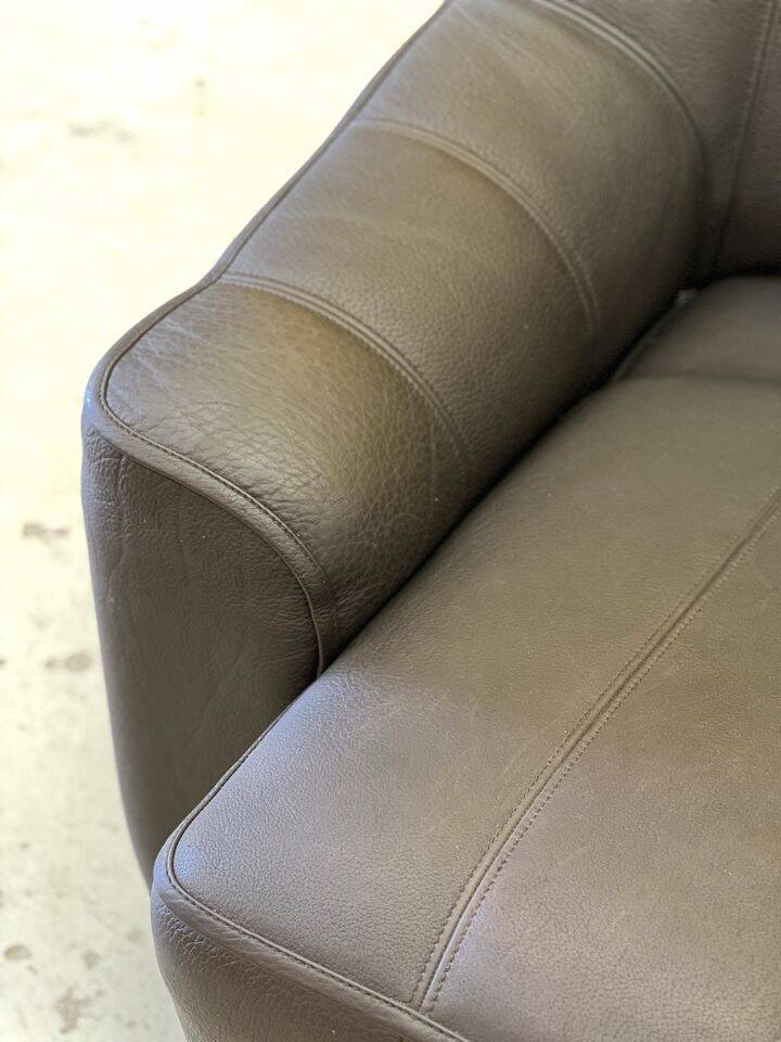 Black leather 3-seater sofa by De Side, from 1970's model 44