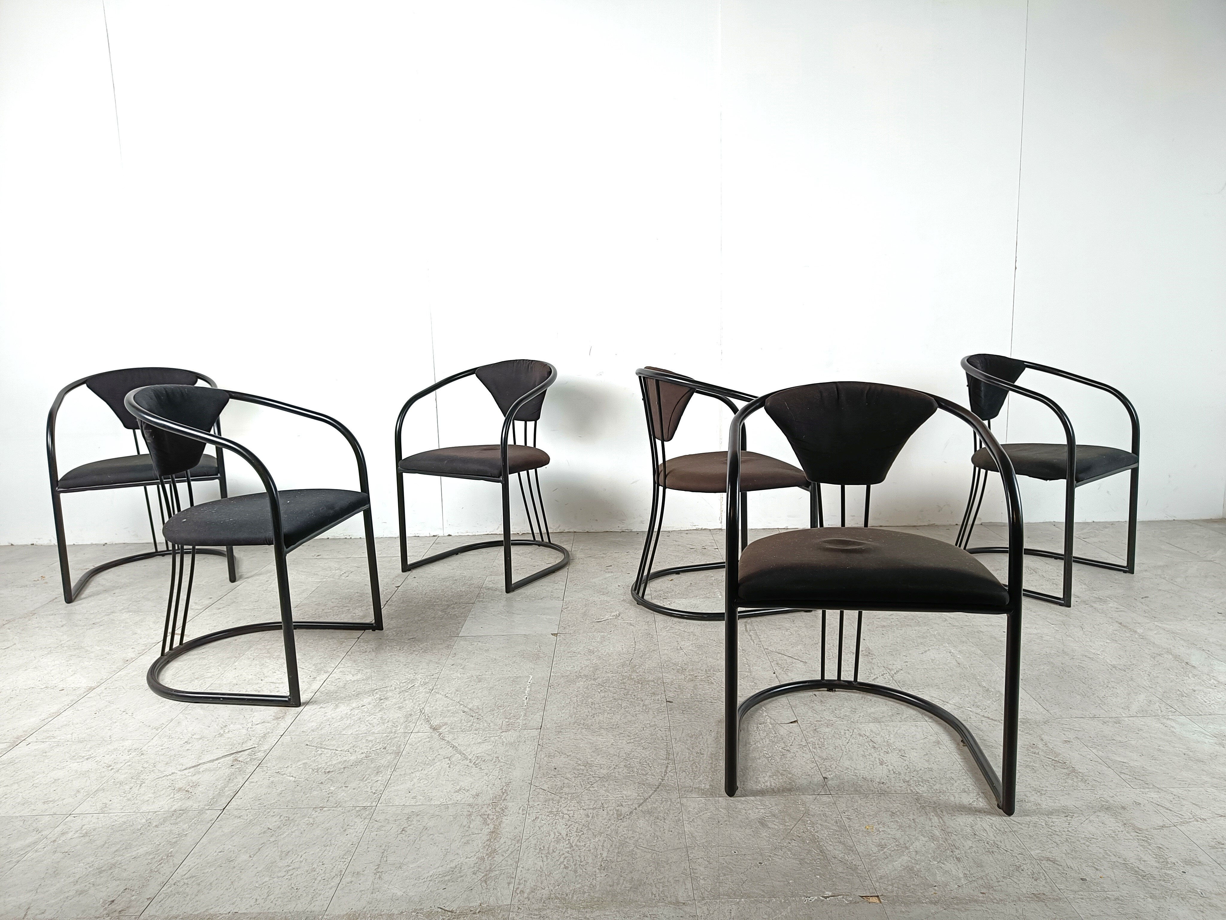 Chaises de salle à manger postmodernes italiennes, années 1980 - ensemble de 6