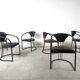 Chaises de salle à manger postmodernes italiennes, années 1980 - ensemble de 6