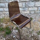 Chaise Baumann plexiglass et métal