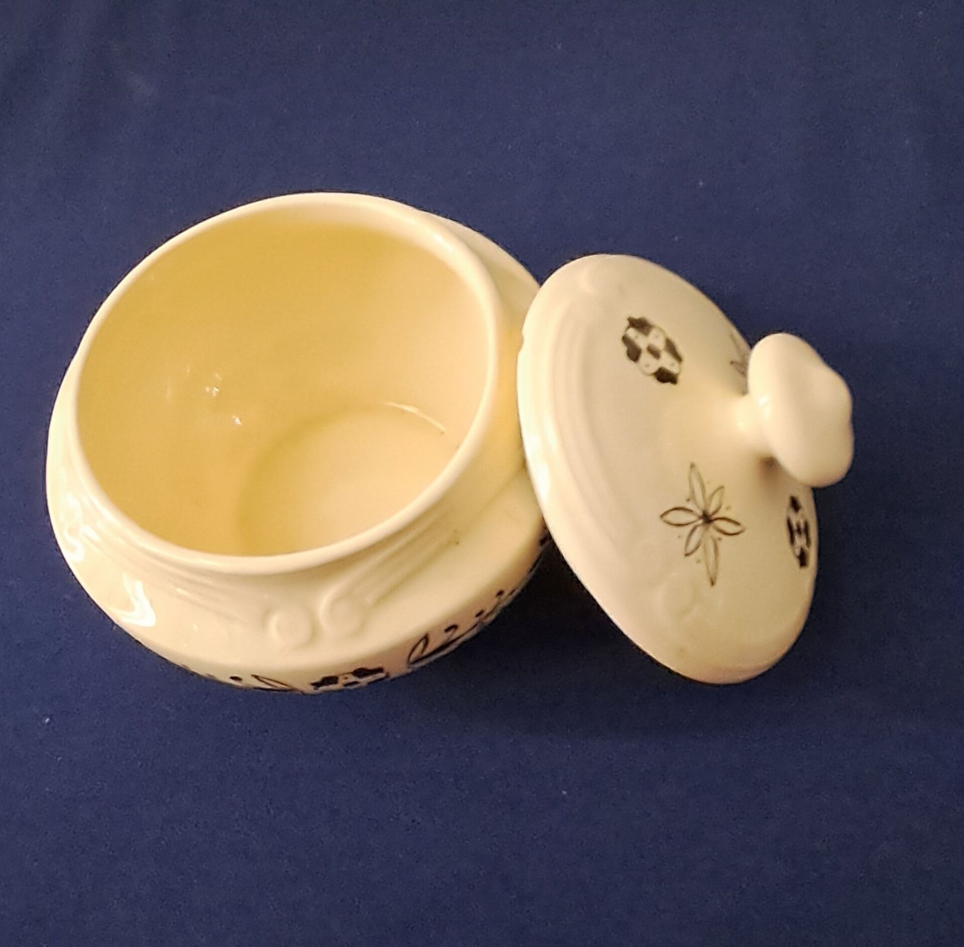 Jug and sugar bowl from Valenciennes by the Gien pottery. Vintage.