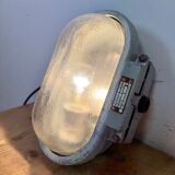 Industrial Cast Aluminium Wall Light with Frosted Glass from Elektrosvit, 1970s