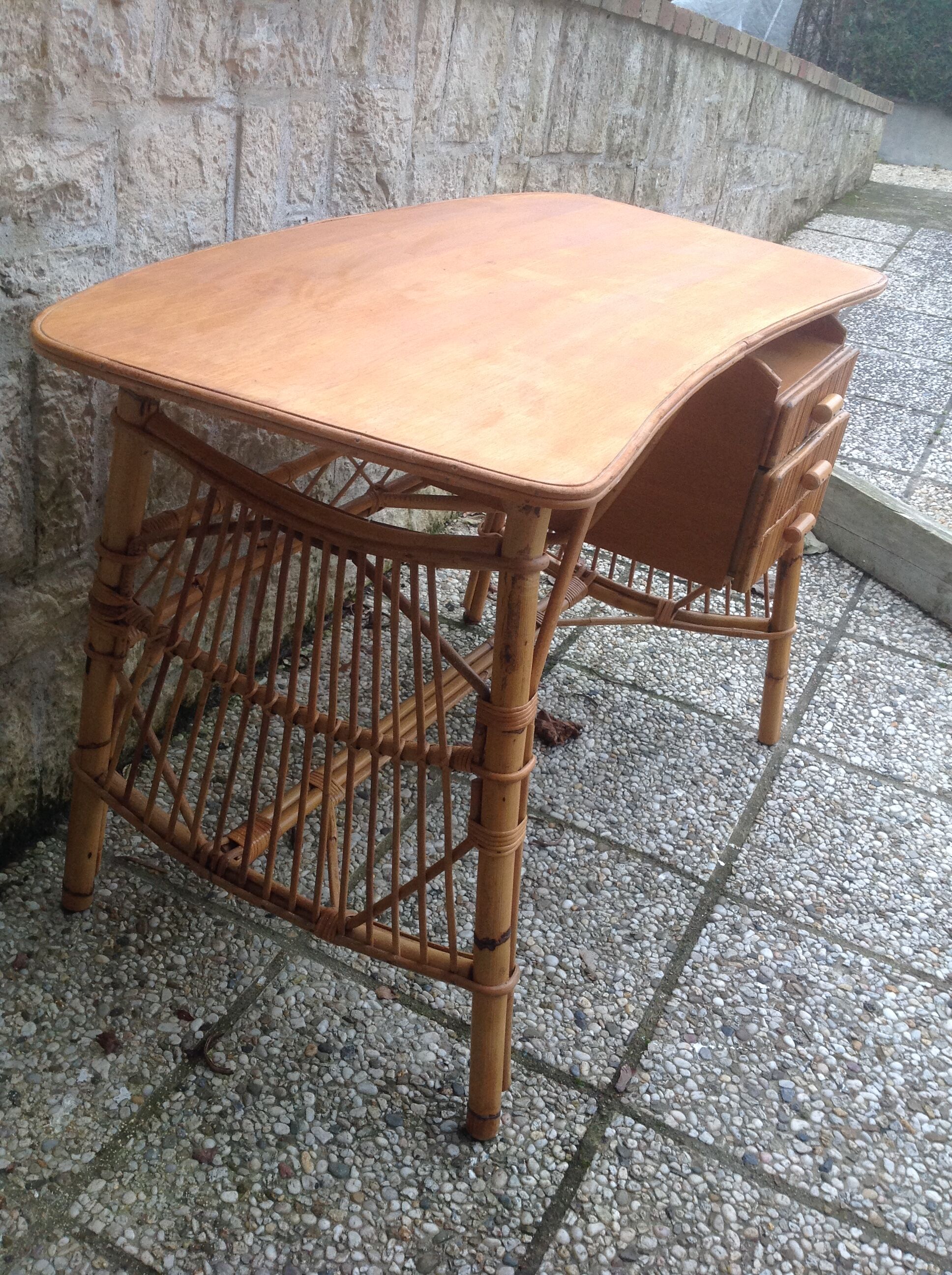 Vintage rattan desk