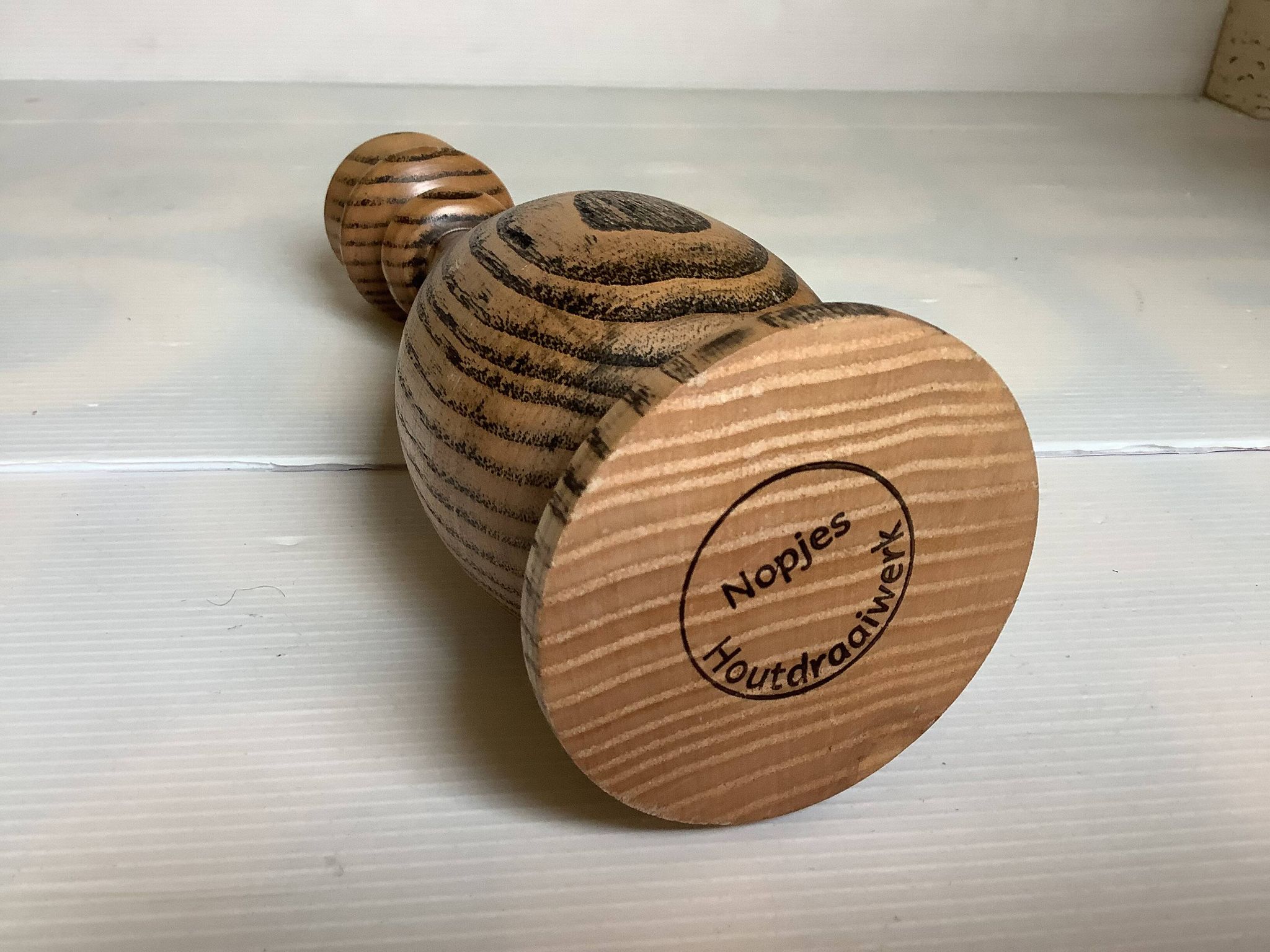 Wooden candlestick Nopjes woodturning handmade