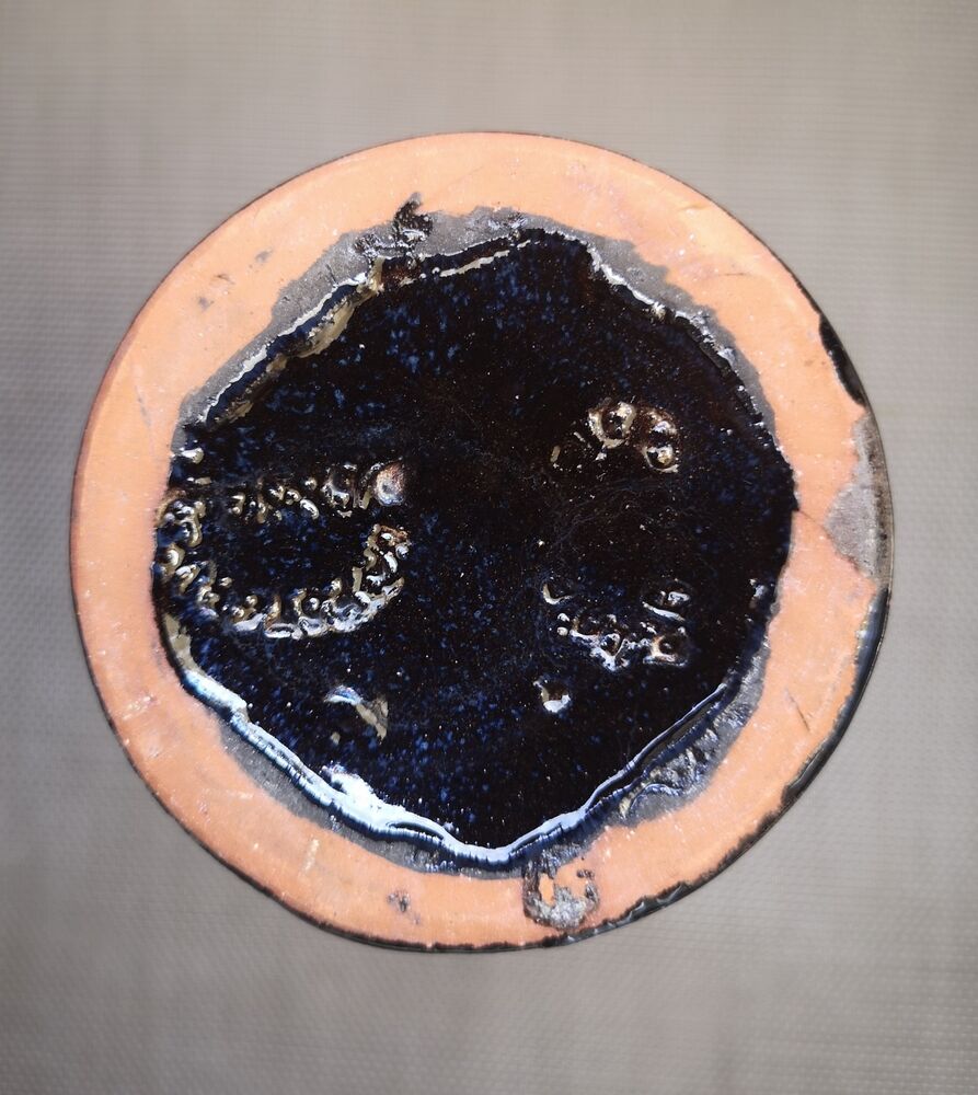 Enamelled terracotta vase - Signed 1950s