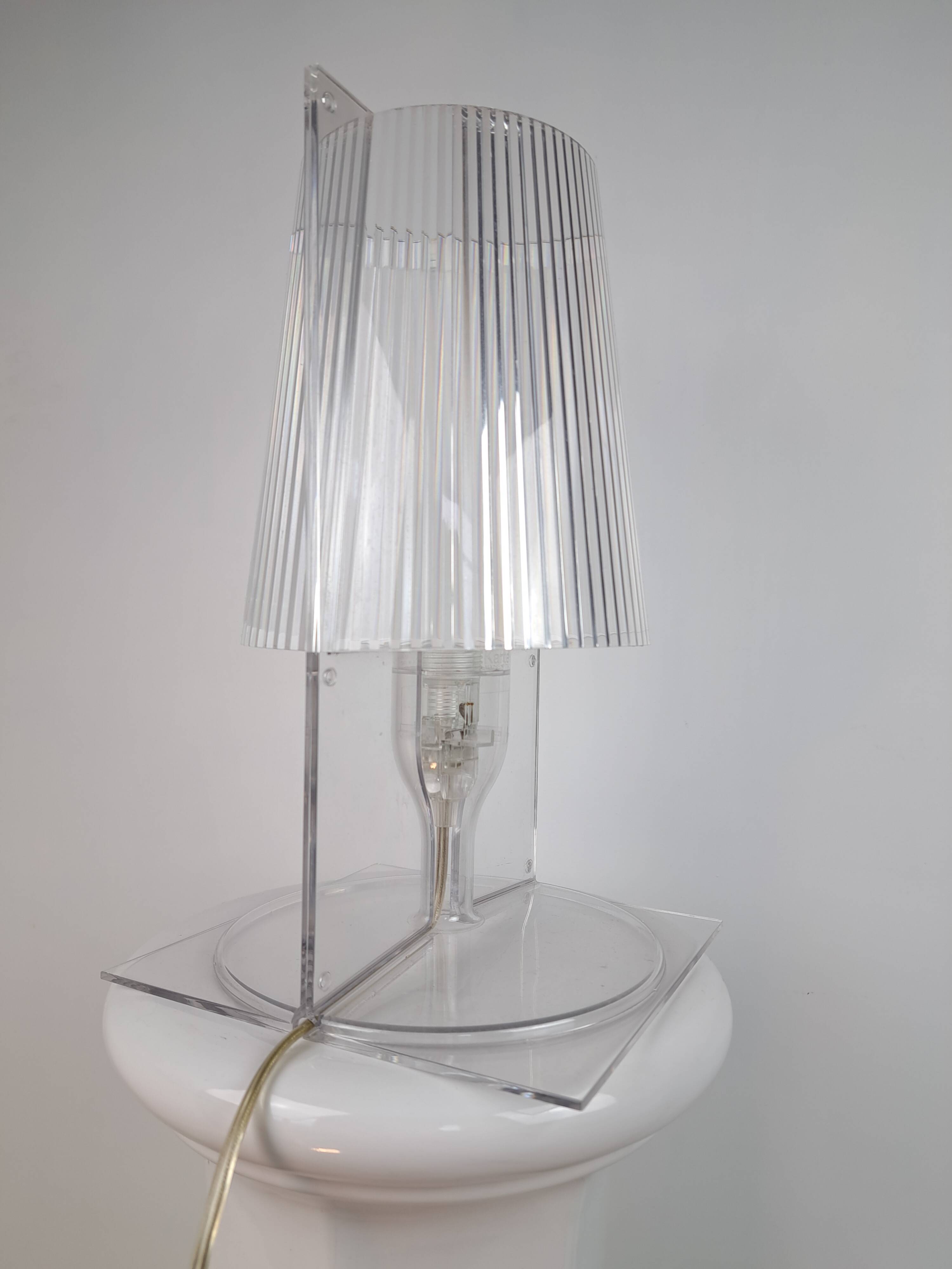Pair of vintage Take plexiglass bedside lamps by Kartell