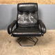 Unico Danish design chrome hocker leather  recliner