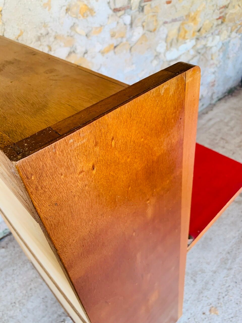 Vintage secretary on feet compass Scandinavian style, circa 50's