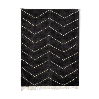 Tapis marocain moderne noir art contemporain 300x430cm