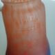 MULLER FRERES LUNEVILLE - TULIP GLASS speckled orange-blue - square base
