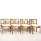 Set of four pine chairs from the 1960s.