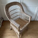 "Abuela" high back wicker armchair