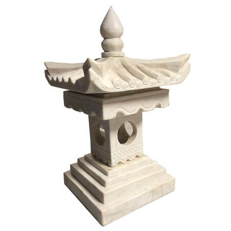 White marble garden lamp