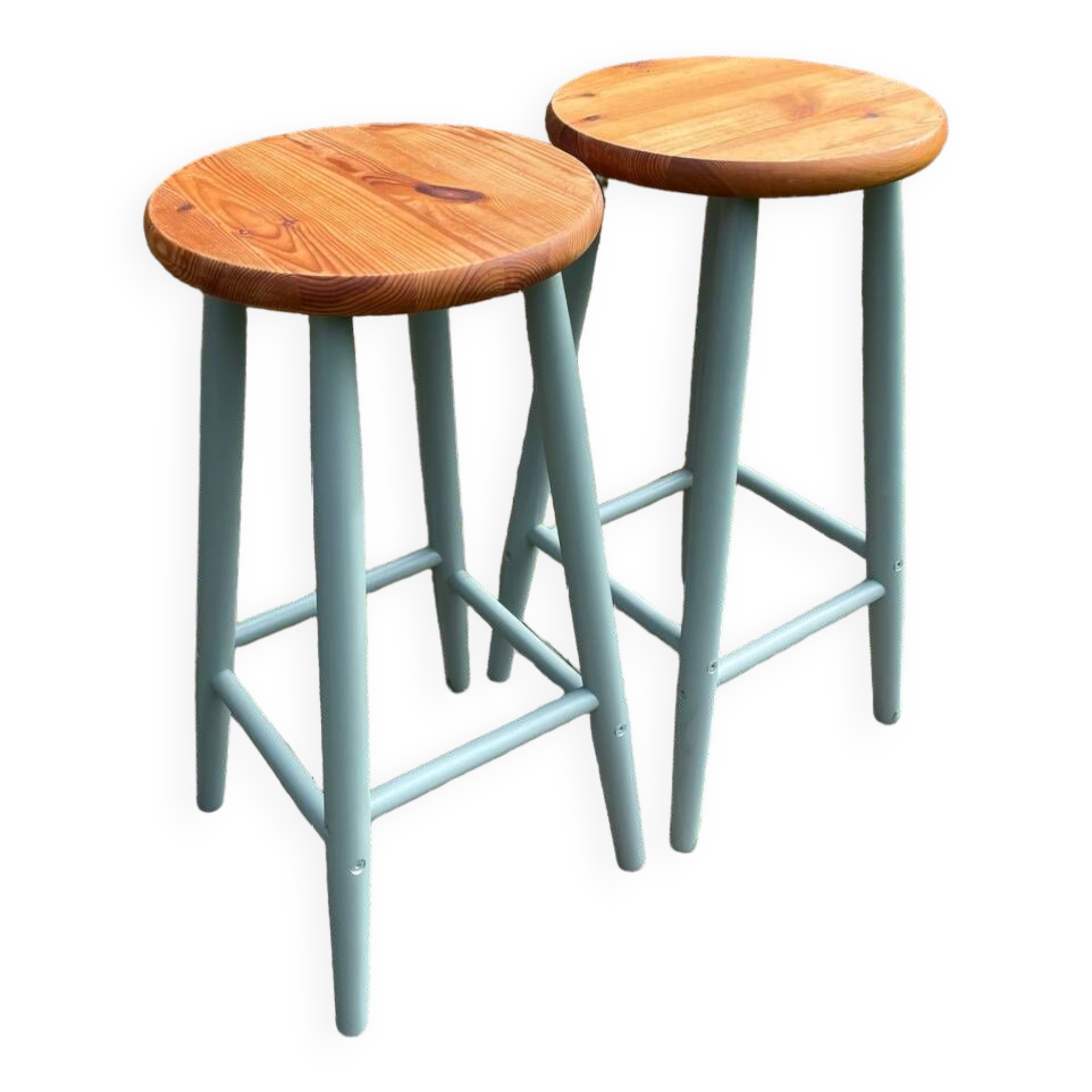 Pair of vintage wooden stools