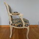 Louis XV-style convertible armchair lined with velvet effect