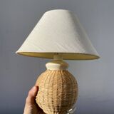 Rattan bedside lamp
