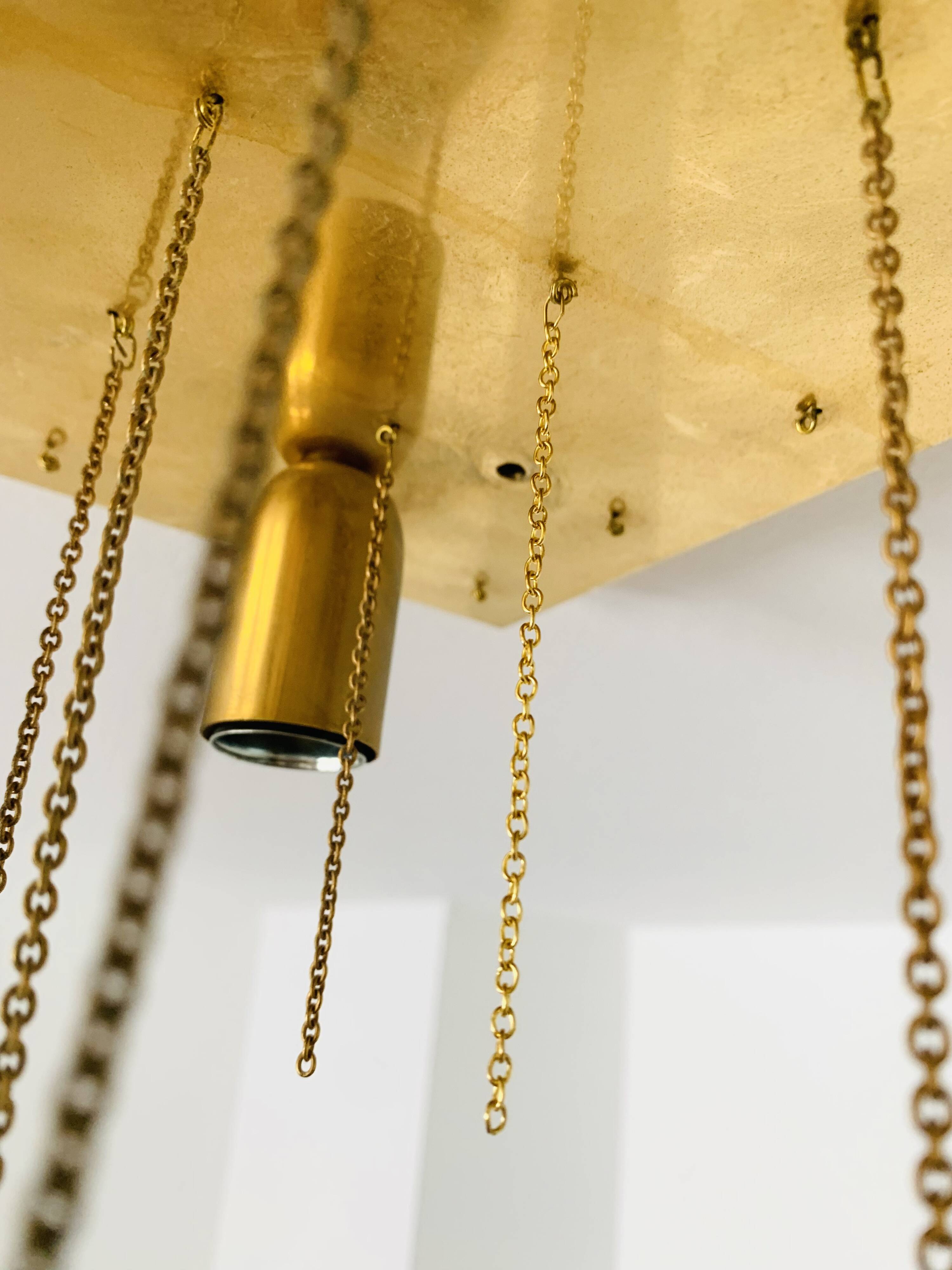 Chandelier en verre Flush par Ernest Palme