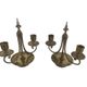 Pair of candlesticks, gilded and enamelled brass, Art Nouveau, early 20th century
