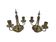 Pair of candlesticks, gilded and enamelled brass, Art Nouveau, early 20th century
