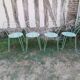 Salon de jardin 1 table 4 chaises fer forgé ancien vert Provence