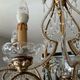 Old Venetian chandelier with Bohemian crystal tassels and gilded wood