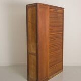 Stained oak curtain unit with 2 shelves