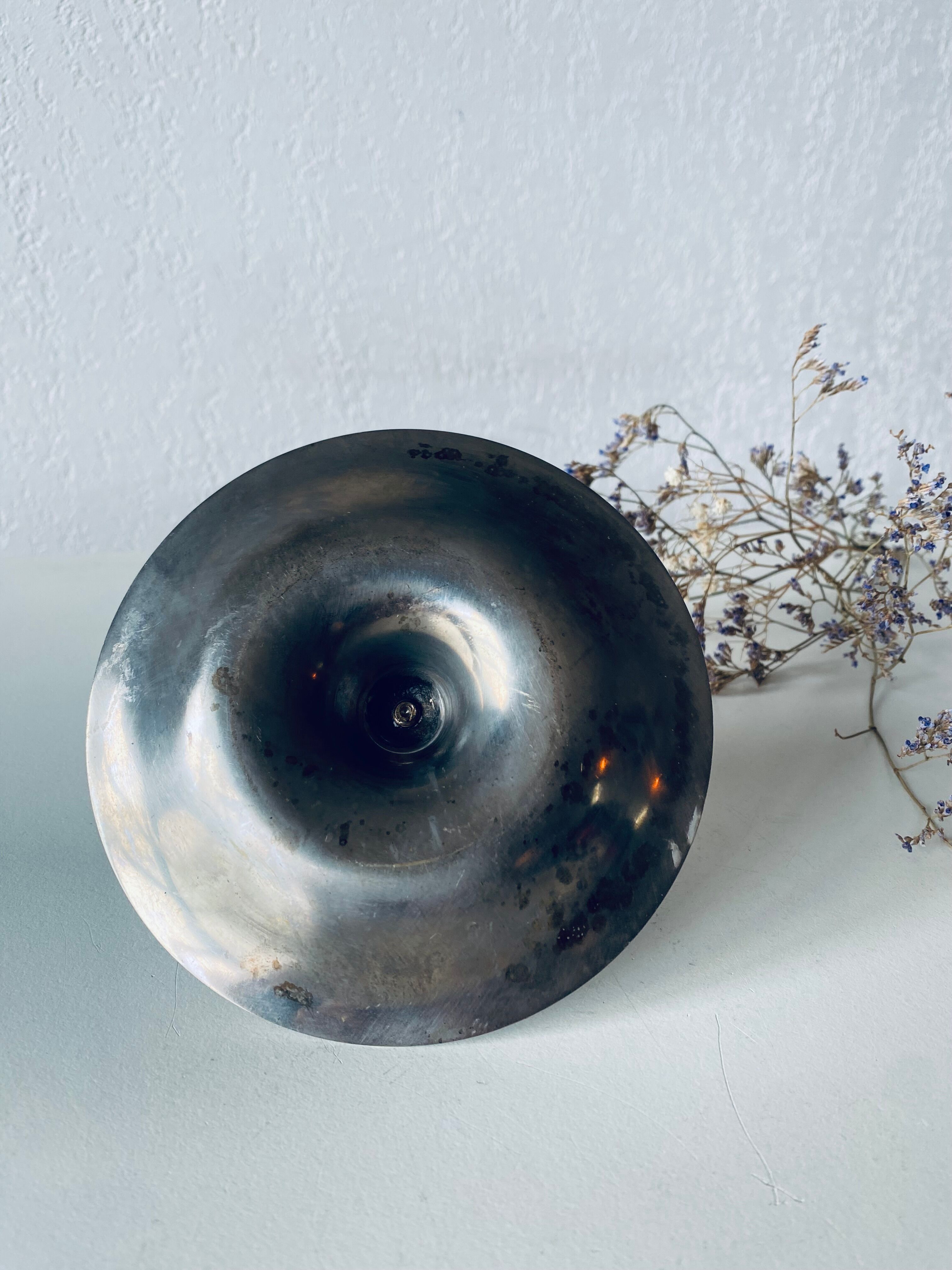 Old silver candle holder