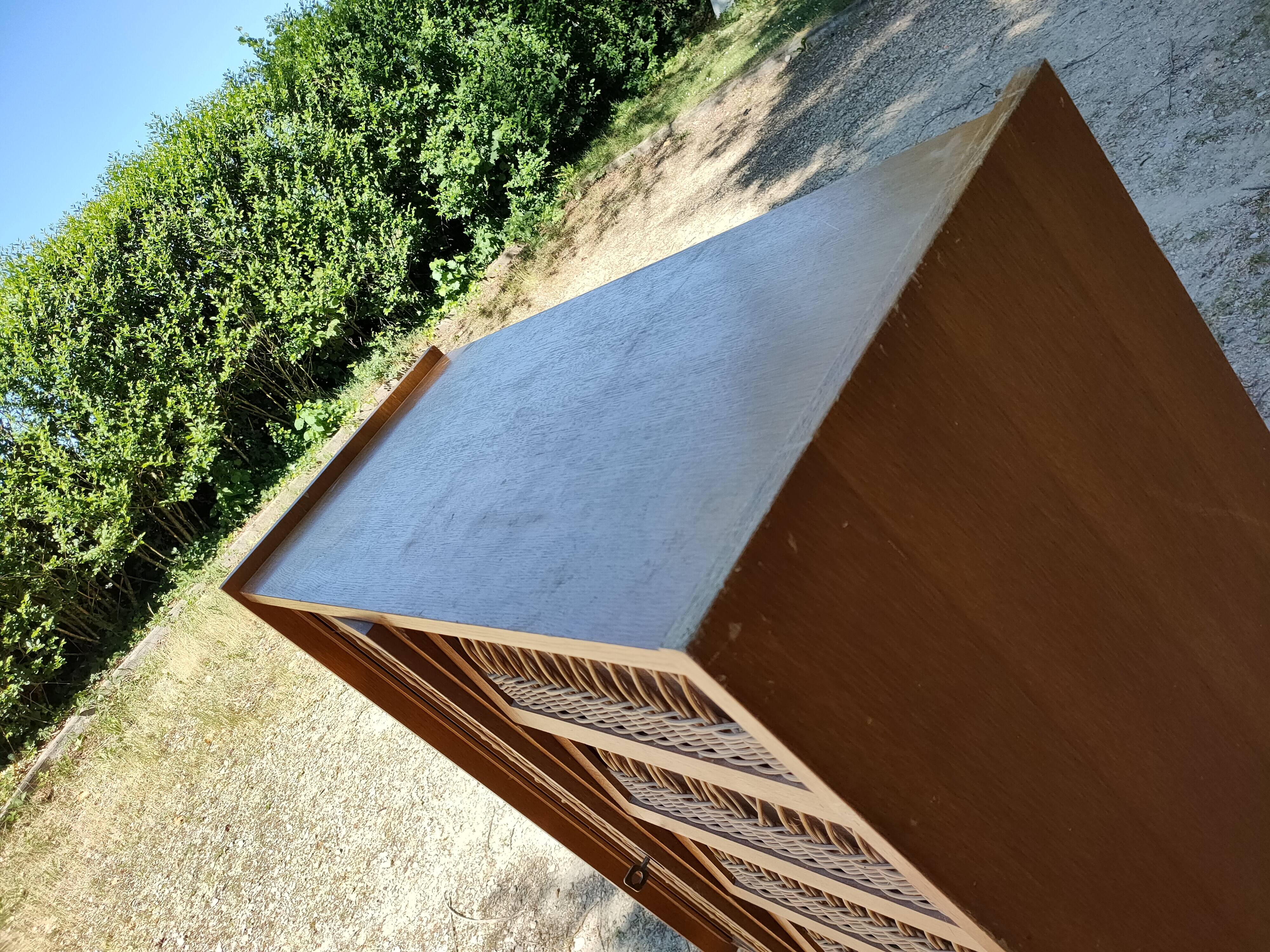 Wardrobe, vintage rattan wardrobe