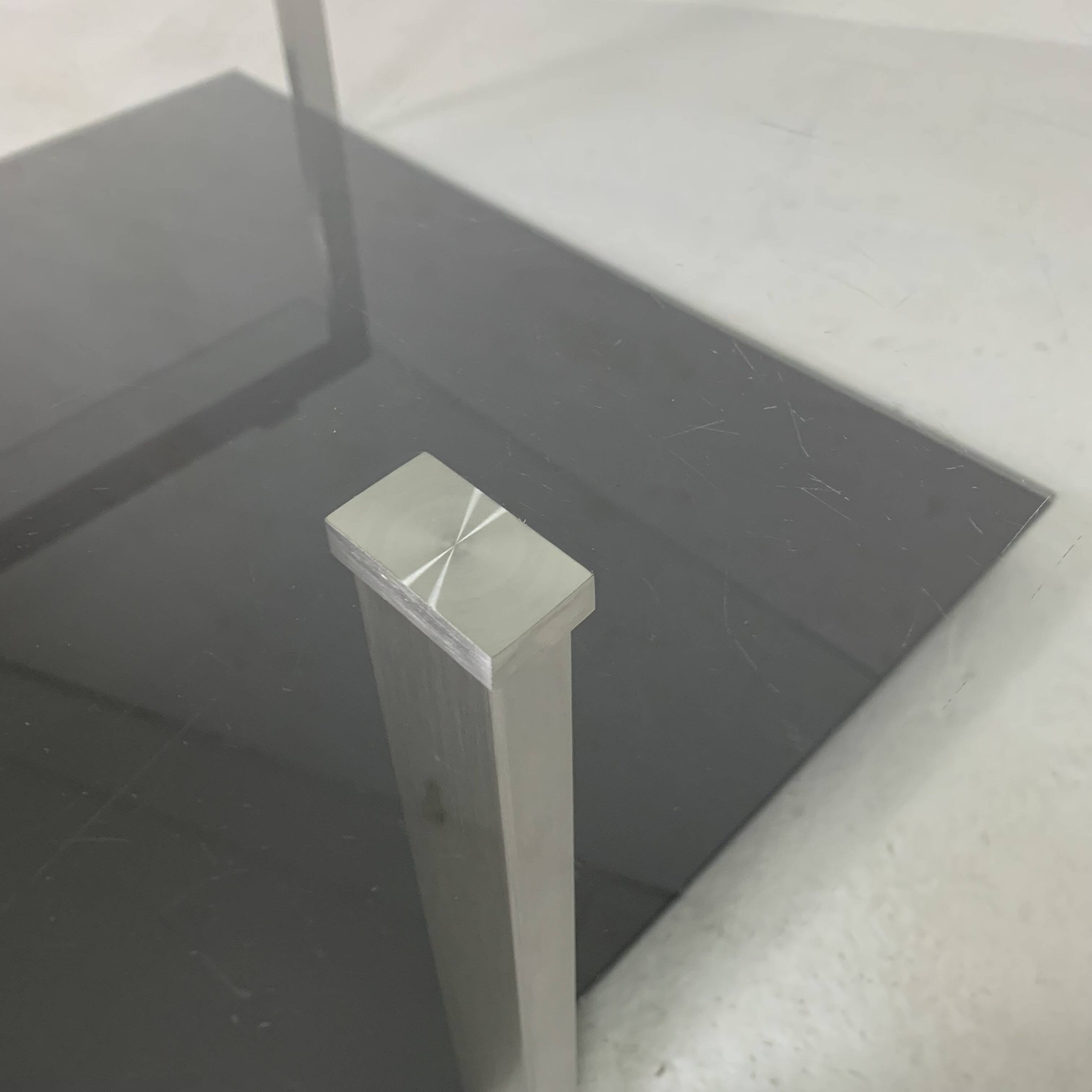 Glass coffee table 110 x 110 cm in the style of Rolf Benz and Metaform