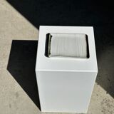 Trio of small rectangular serving dishes white and black Indonesian ceramic 21x16