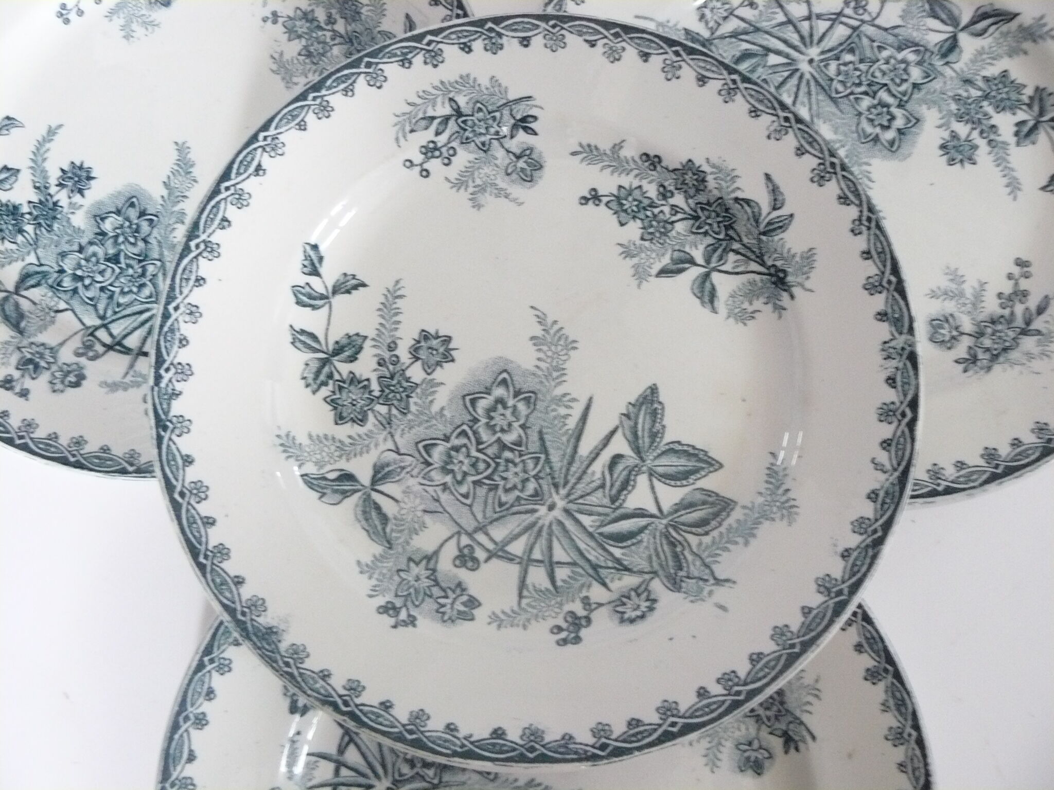 Lot de 4 assiettes plates terre de fer modèle Margot st Amand