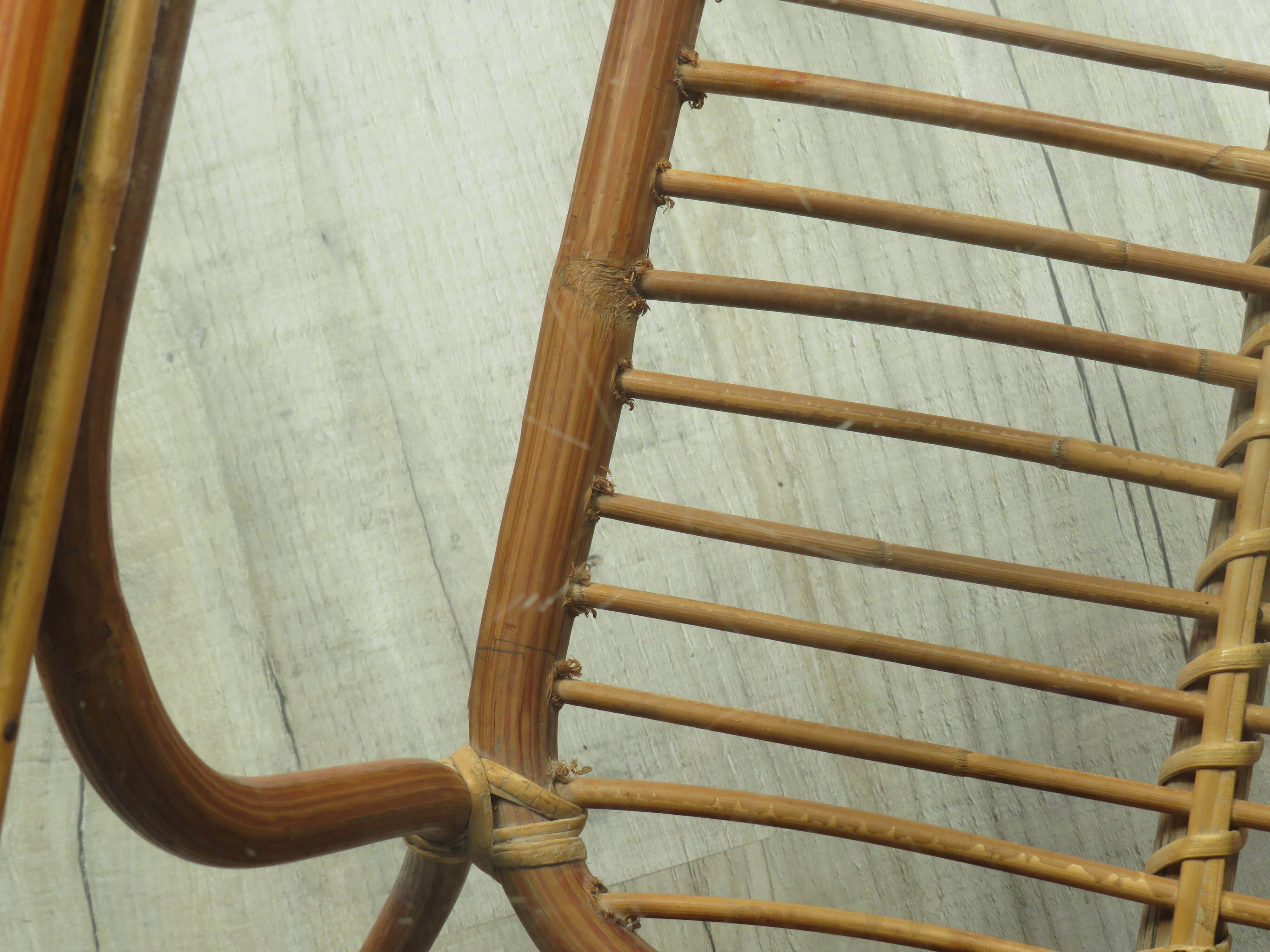 Rattan and glass coffee table