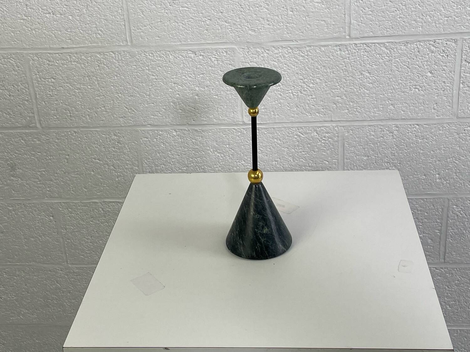 Vintage marble and brass candle holder