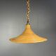 Mid-Century Italian witch hat pencil reed rattan bamboo and brass pendant