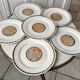 set of 6 flat plates Sarreguemines model "Nomeny" art deco 30s