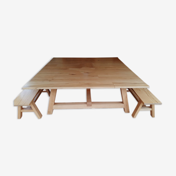 Table artisanale hetre (unique - conçu par un artisan des montagnes du wicklow) 2m x 2m