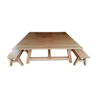 Table artisanale hetre (unique - conçu par un artisan des montagnes du wicklow) 2m x 2m