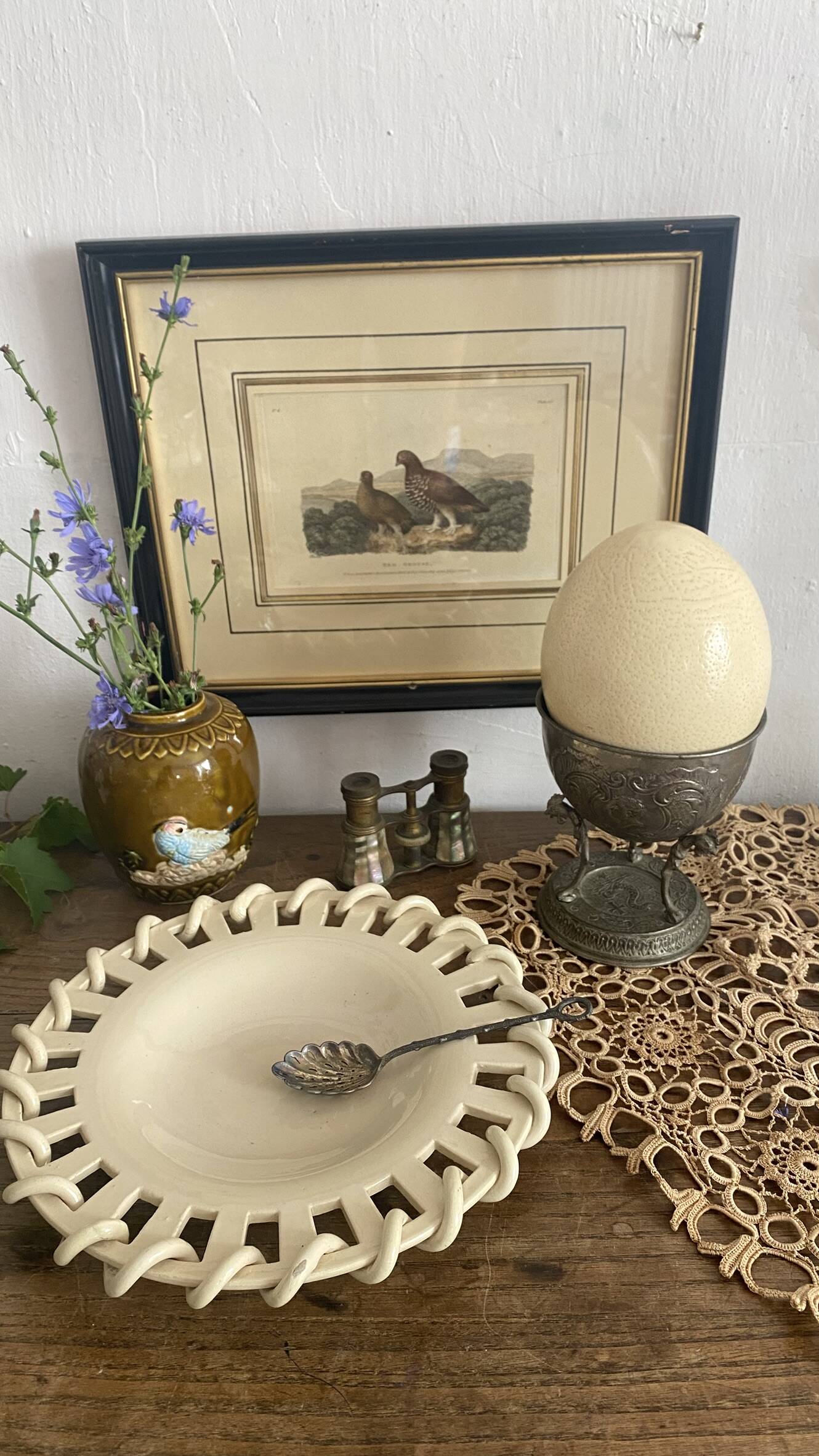 Plate, openwork ceramic catchall Malicorne
