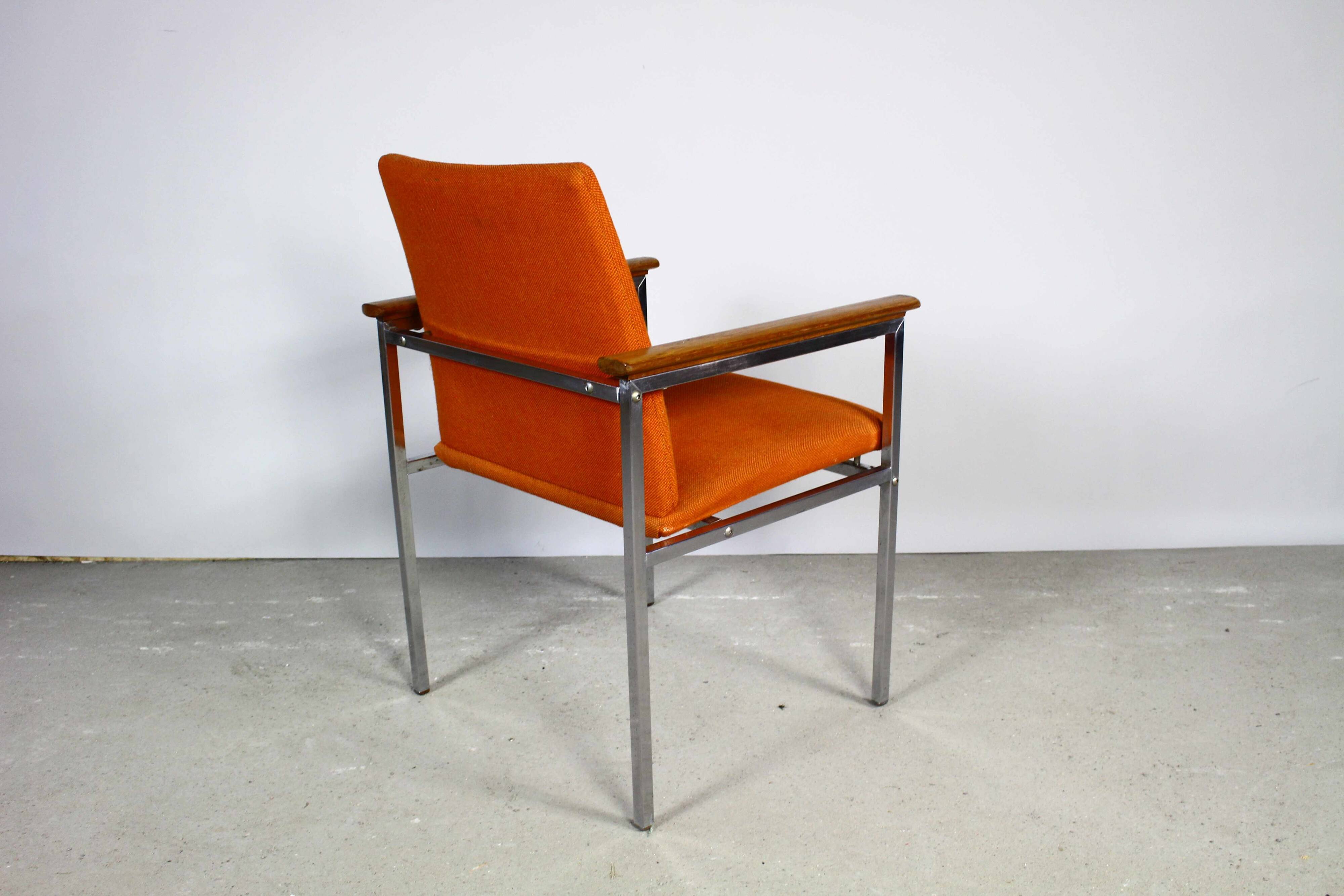 Danish orange chair by Sigvard Bernadotte for France & Søn 1970s