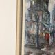 Peinture à l'huile sur panneau du milieu du siècle « Paris »