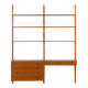 Danish vintage teak wall unit with a desk, 1960s