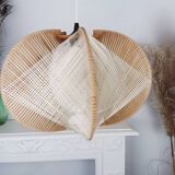 Vintage wood and wicker suspension design