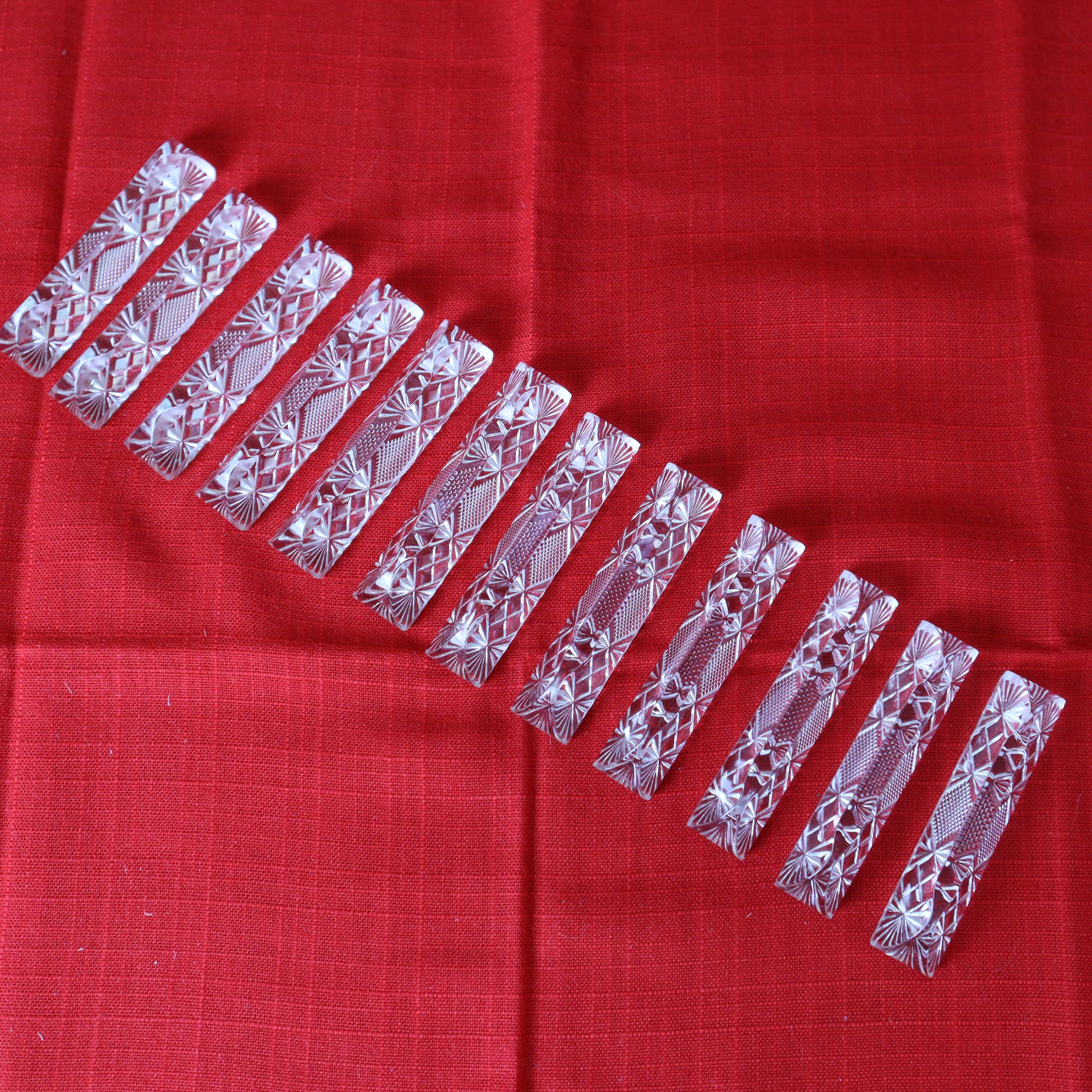 12 Vintage Crystal Knife Holders Made in Western Germany