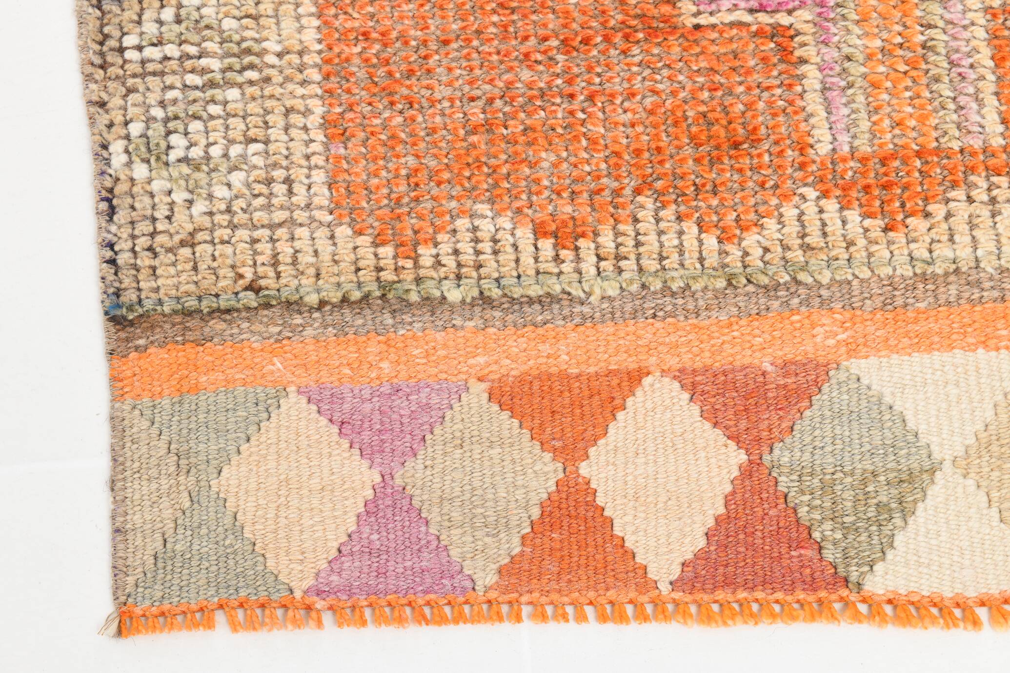 3x11 Faded Orange Anatolian Runner, Contemporary Runner Rug, 92x339 Cm