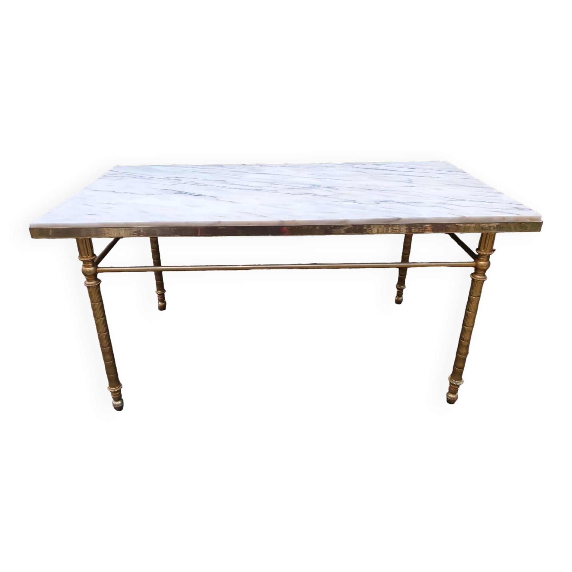 Louis XV marble and brass coffee table