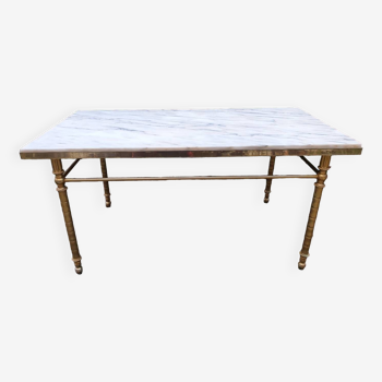 Louis XV marble and brass coffee table