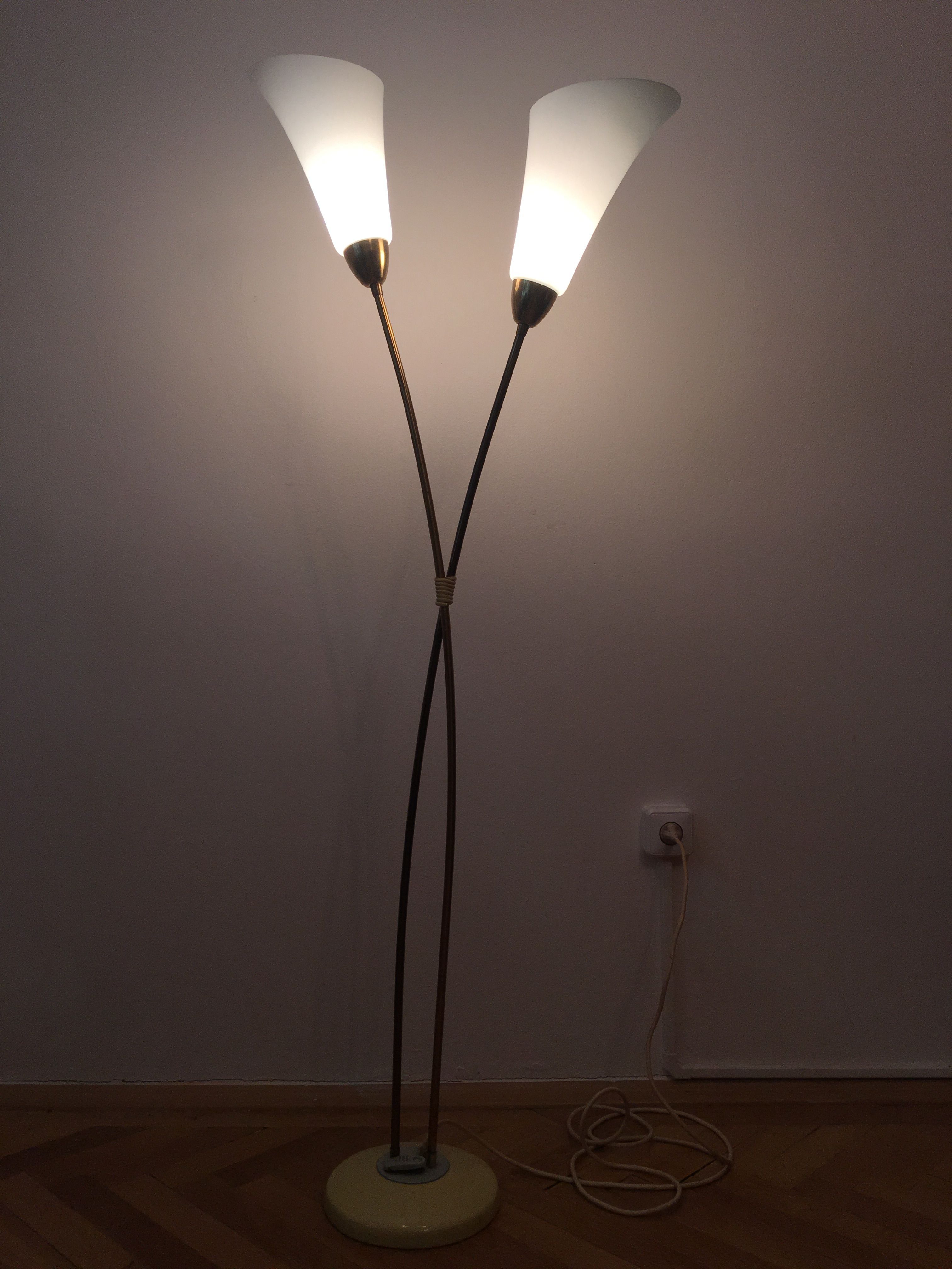 Rare Mid-century White Flower Floor Lamp by Zukov - 1960